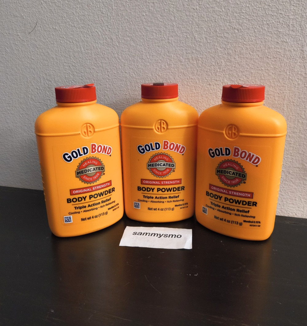 Gold Bond Original Strength Body Powder WITH TALC 4 oz New Sealed x3